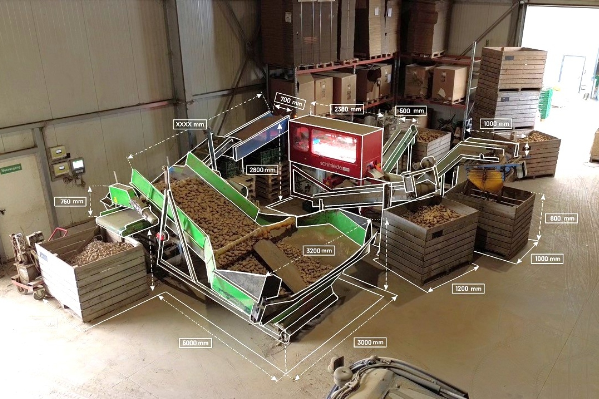 Farmsort.one as part of an existing sorting line: The 1.5‐metre inspection path enables reproducible quality assessment within the flow of goods.