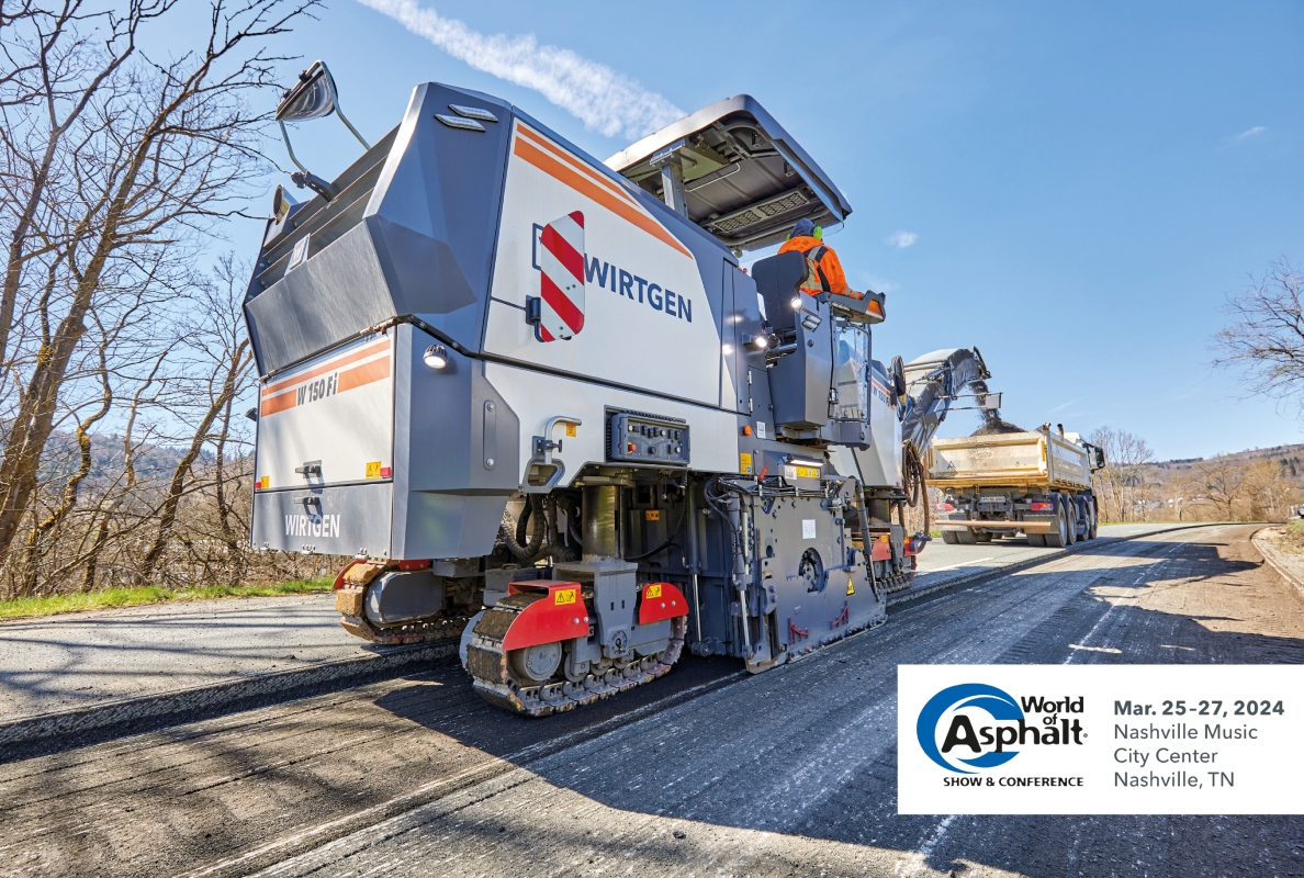 The compact milling machine W 150 Fi unites high productivity with the advantages of compact dimensions. The model will be celebrating its world premiere at World of Asphalt 2024. 