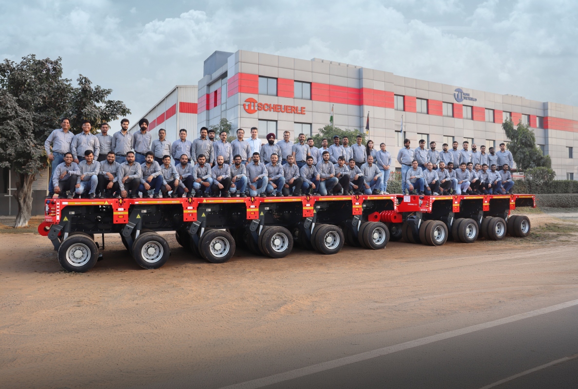 From production start in 2015 to a global hub: The TII India team at the Bawal site represents modular heavy transport expertise from India for international markets.