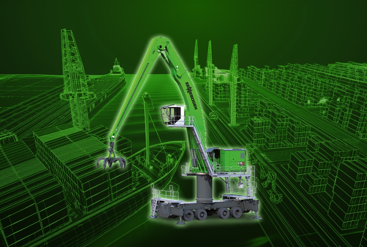 SENNEBOGEN is launching the new G-series port material handler with Green Hybrid energy recovery system, the 875 G Hybrid, at bauma 2025.