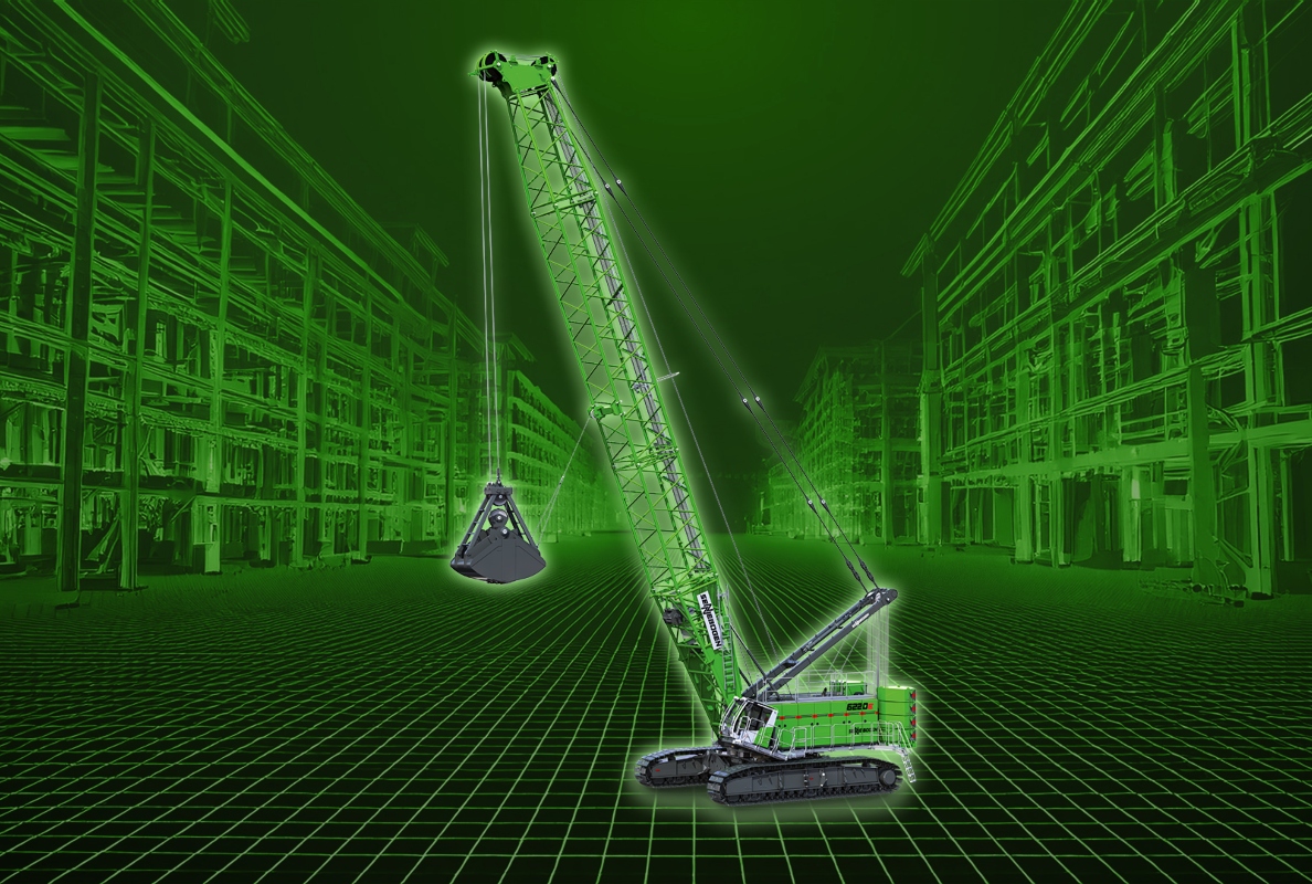 The new 220 ton SENNEBOGEN 6220 E duty cycle  crane is suitable for a wide range of applications thanks to its variability and will be presented to the public for the first time at bauma.