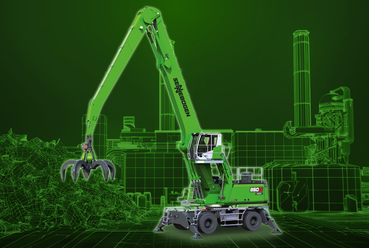 New material handler with hybrid system for demanding scrap recycling: The SENNEBOGEN 850 G Hybrid