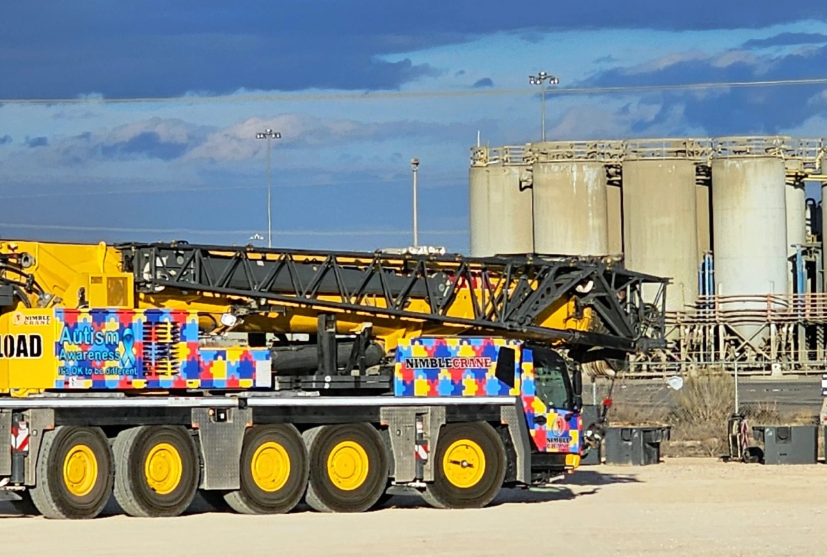 Nimble Crane to shine light on Autism Awareness Month with vibrant crane wrap
