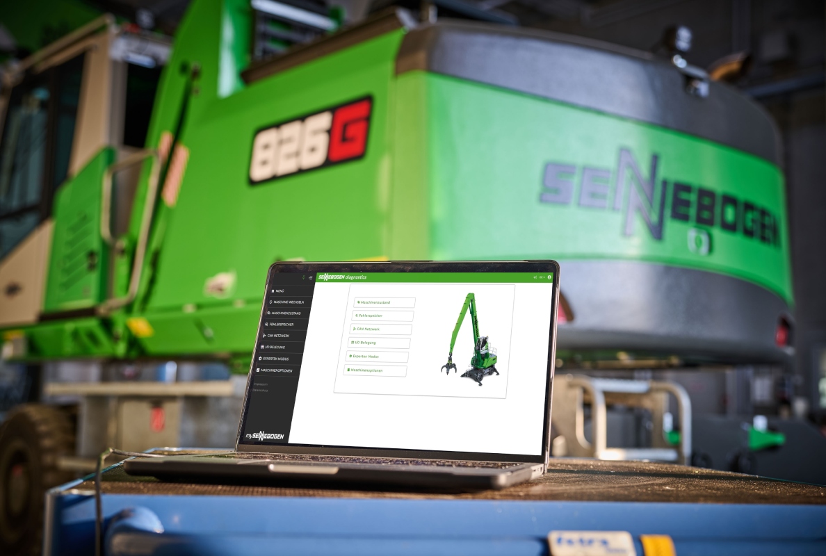 Machine diagnostics in real time: the SENNEBOGEN remote diagnostics tool can be used to analyse parameters remotely and make the appropriate settings.