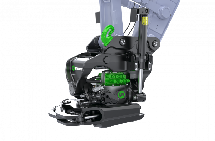 SuperProp hydraulics illustrated on XTR20 tiltrotator on excavator arm