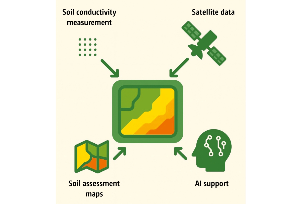 Scheme for the generation of high-resolution soil yield maps with soil conductivity measurement