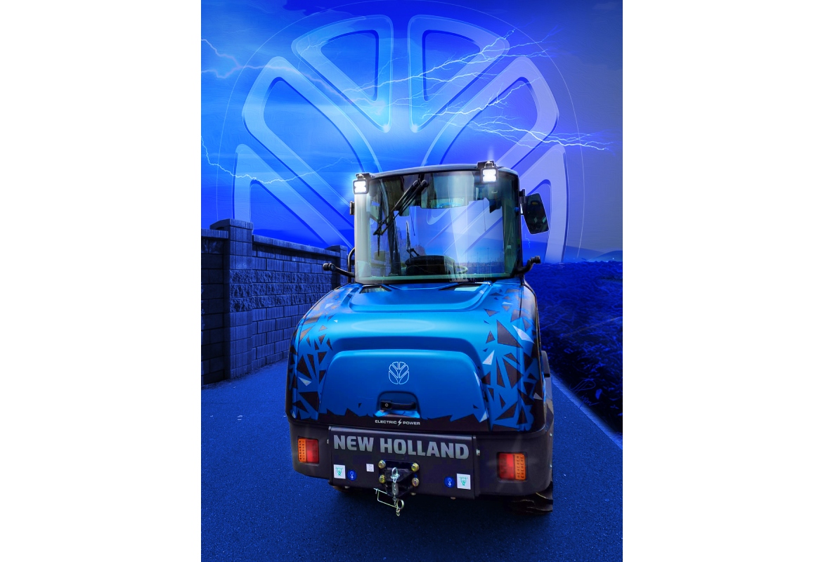 New Holland Construction W40X Electric Power compact wheel loader front view.