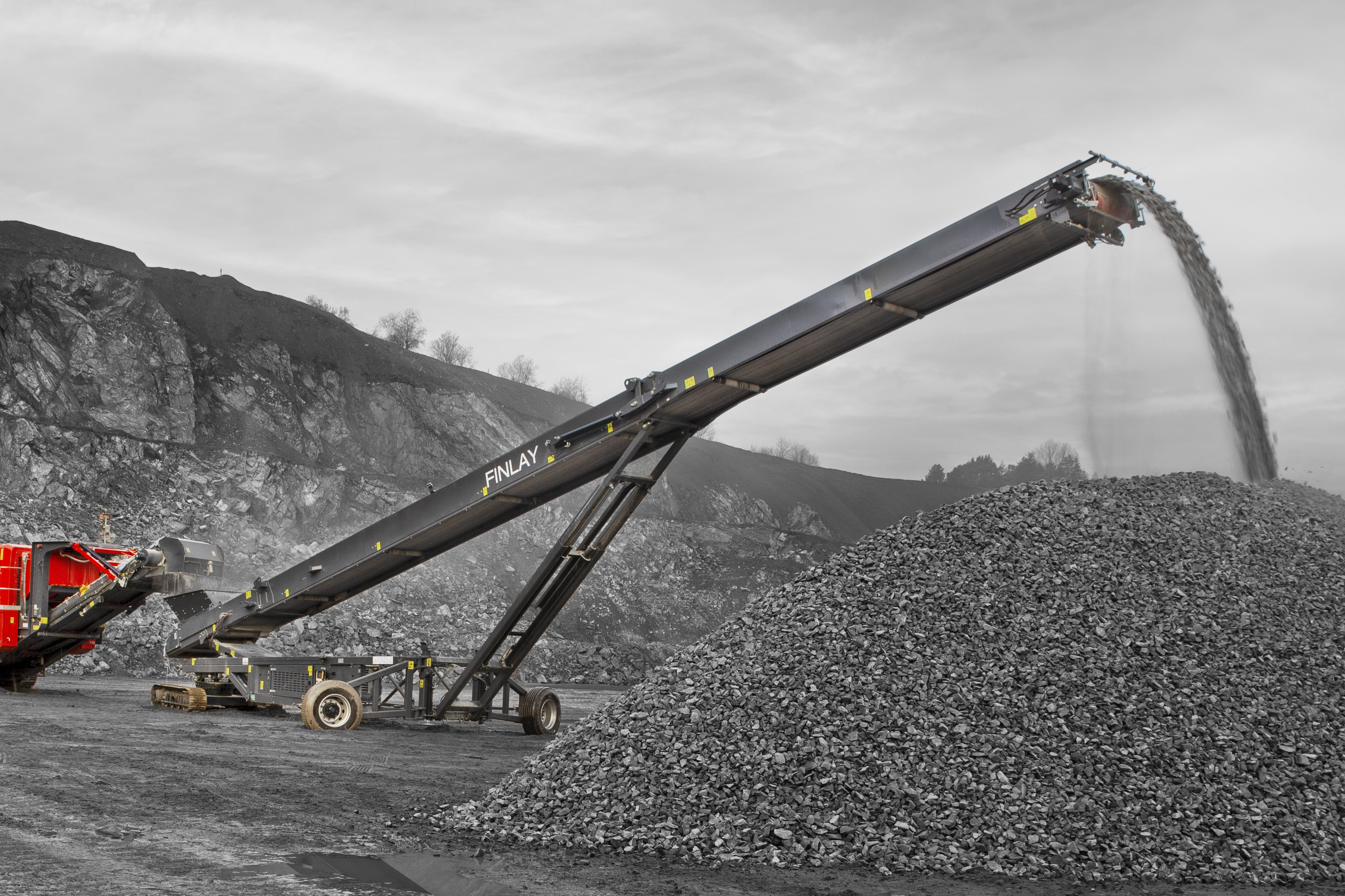 The new TR-80 Radial Conveyor can be integrated into static operations or as part of a mobile crushing and screening set up in a diverse range of applications.