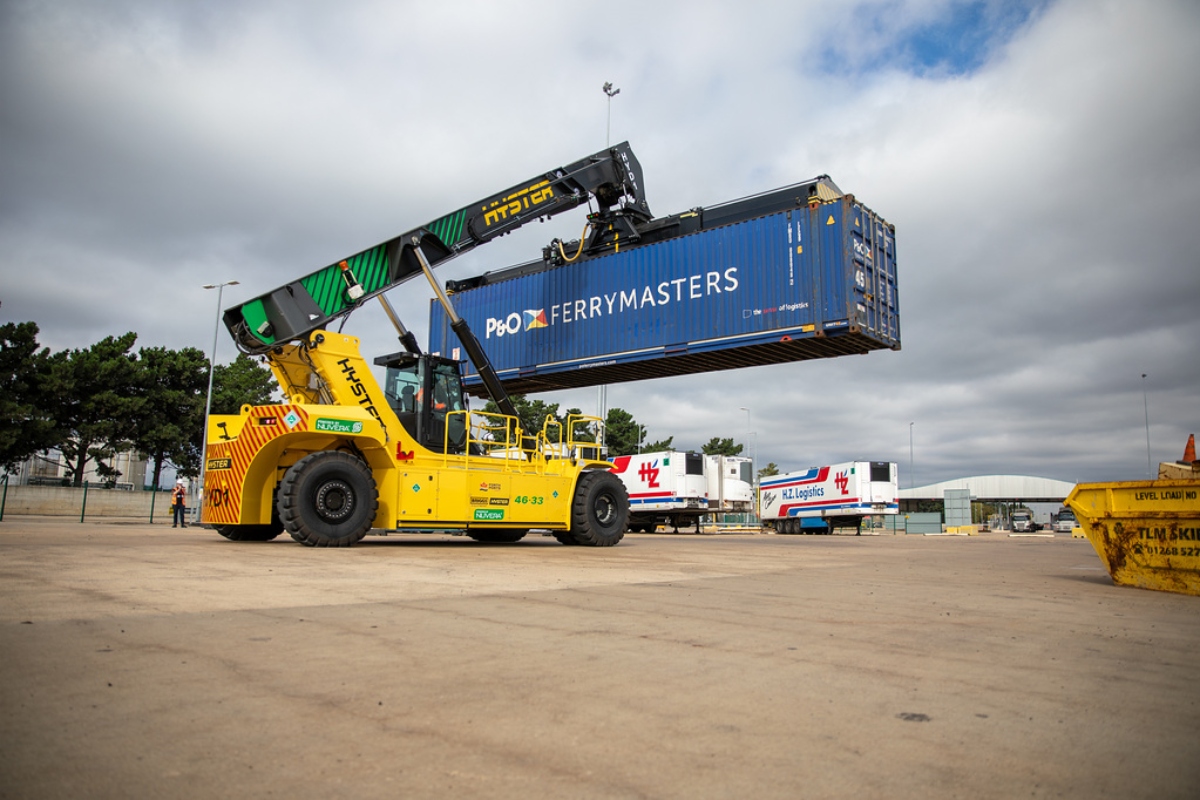 Forklift in action