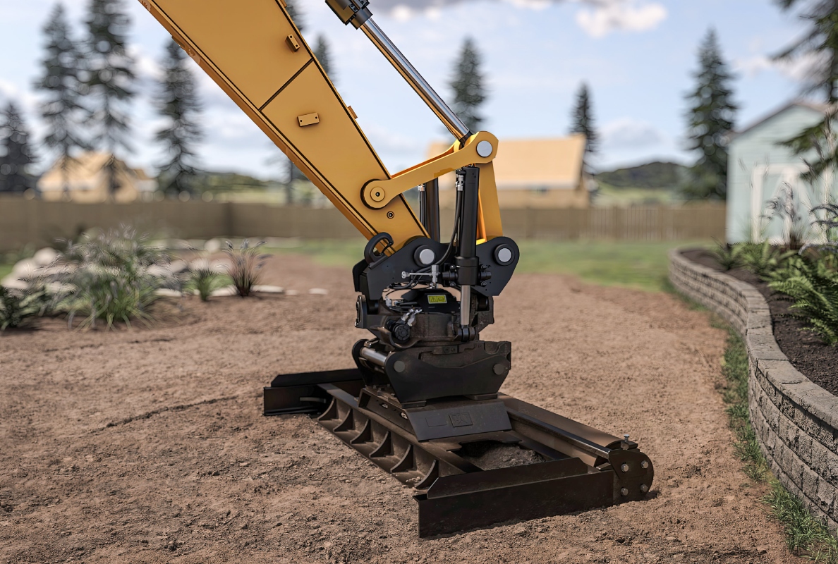 Achieve an exact plan with your grading beam when using a tiltrotator and your machine´s Grade technology.