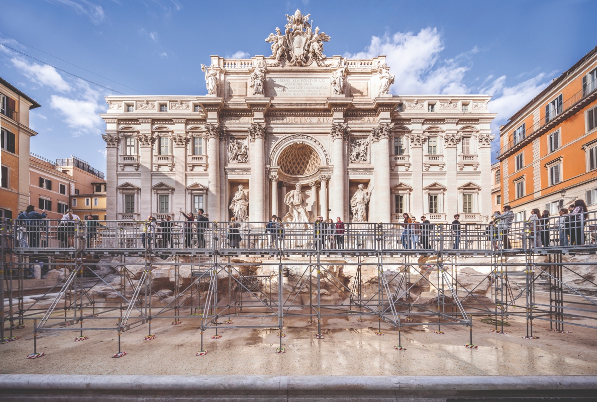 The access solution, consisting of PERI UP Modular Scaffolding and the PERI UP Public Stair, gave visitors a unique view of the Baroque cultural monument.