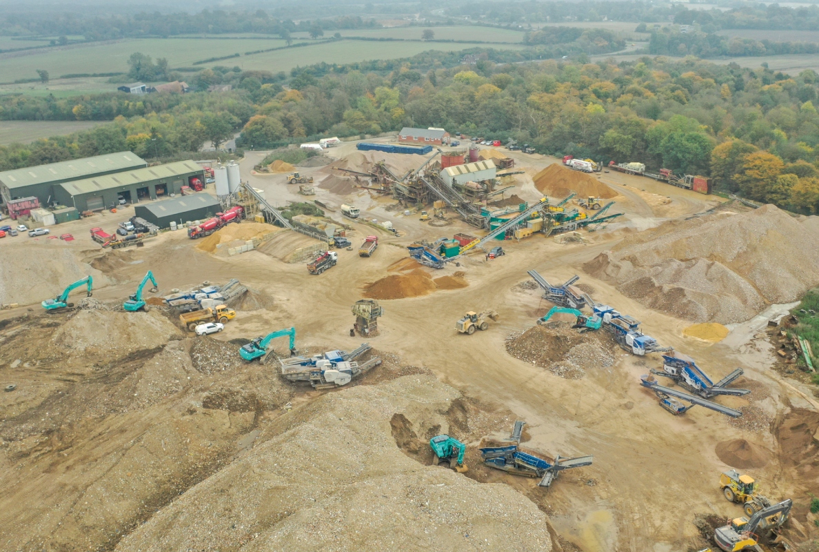The machine park at the UK recycling centre includes a total of eight Kleemann machines at various locations around the site.