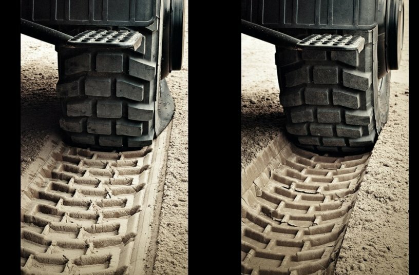 Optional tire pressure control system with air pressure hoses in the axle