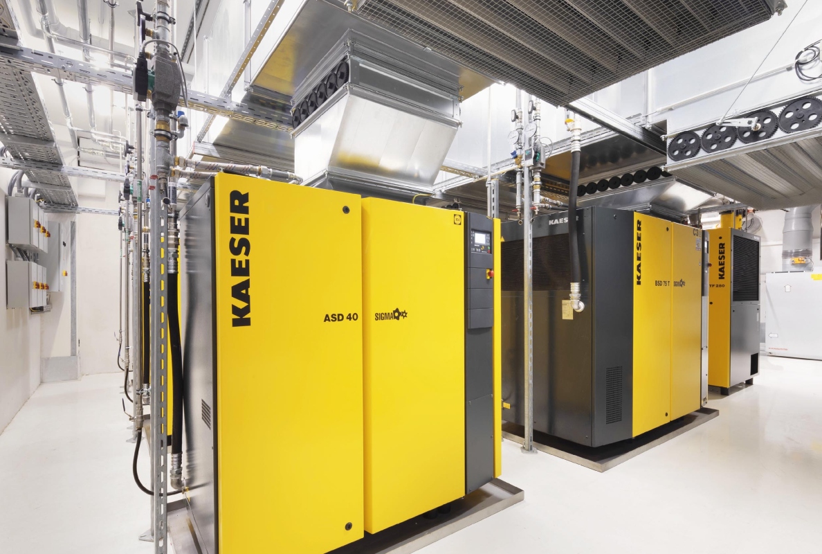 The majority of the energy used for compressed air generation can be reused through heat recovery, resulting in significant energy cost savings.