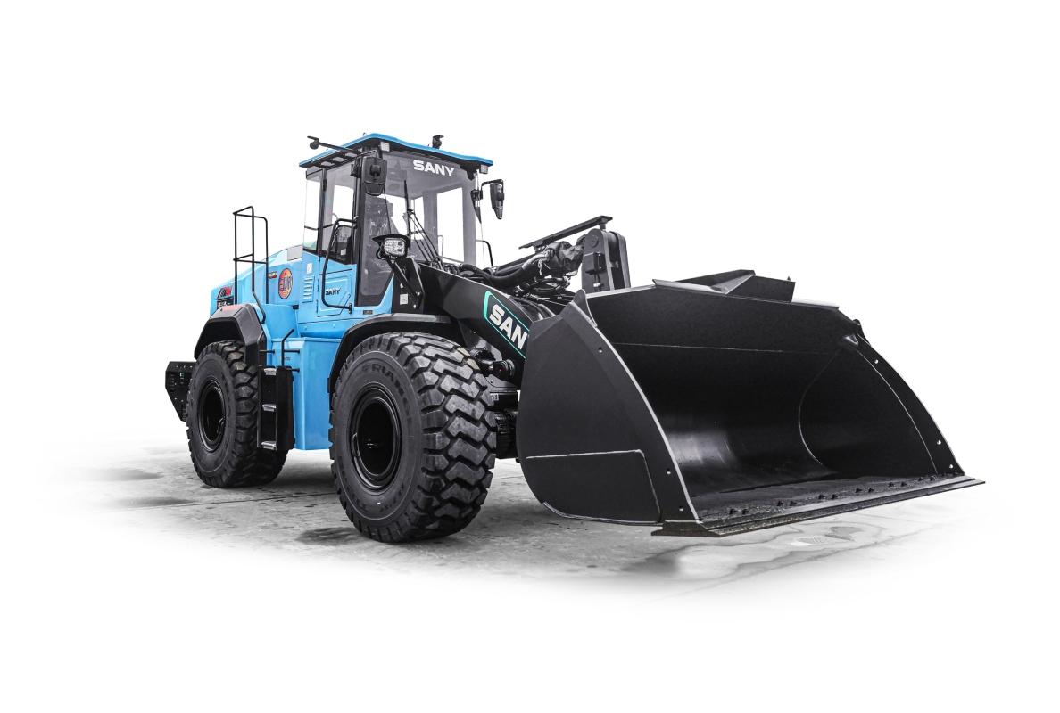 The new 20-ton class wheel loader SANY SW956E – fully electric.