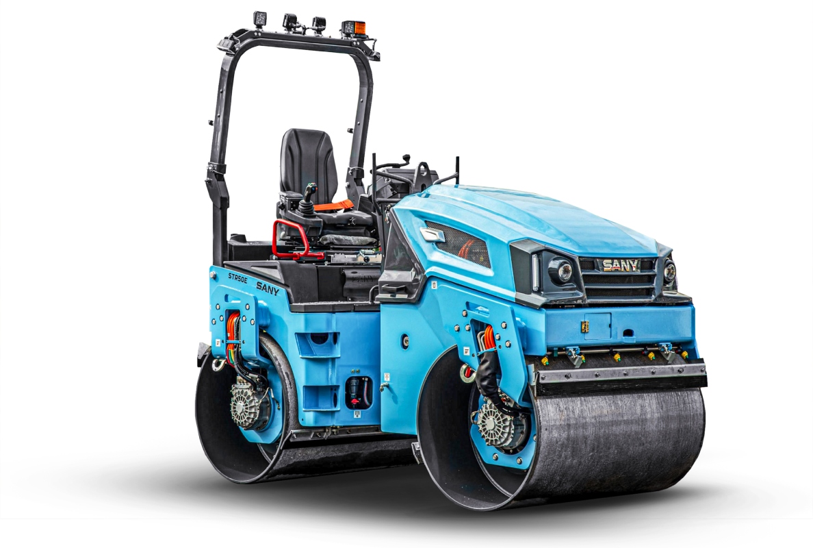 SANY STR50E is the first electric roller in the 5-ton tandem roller segment.