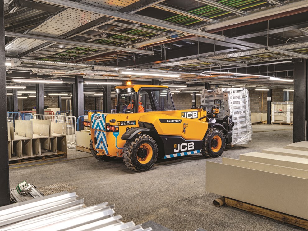 JCB 525-60E was launched in 2020 as a part of the JCB's 100% electric E-TECH range.