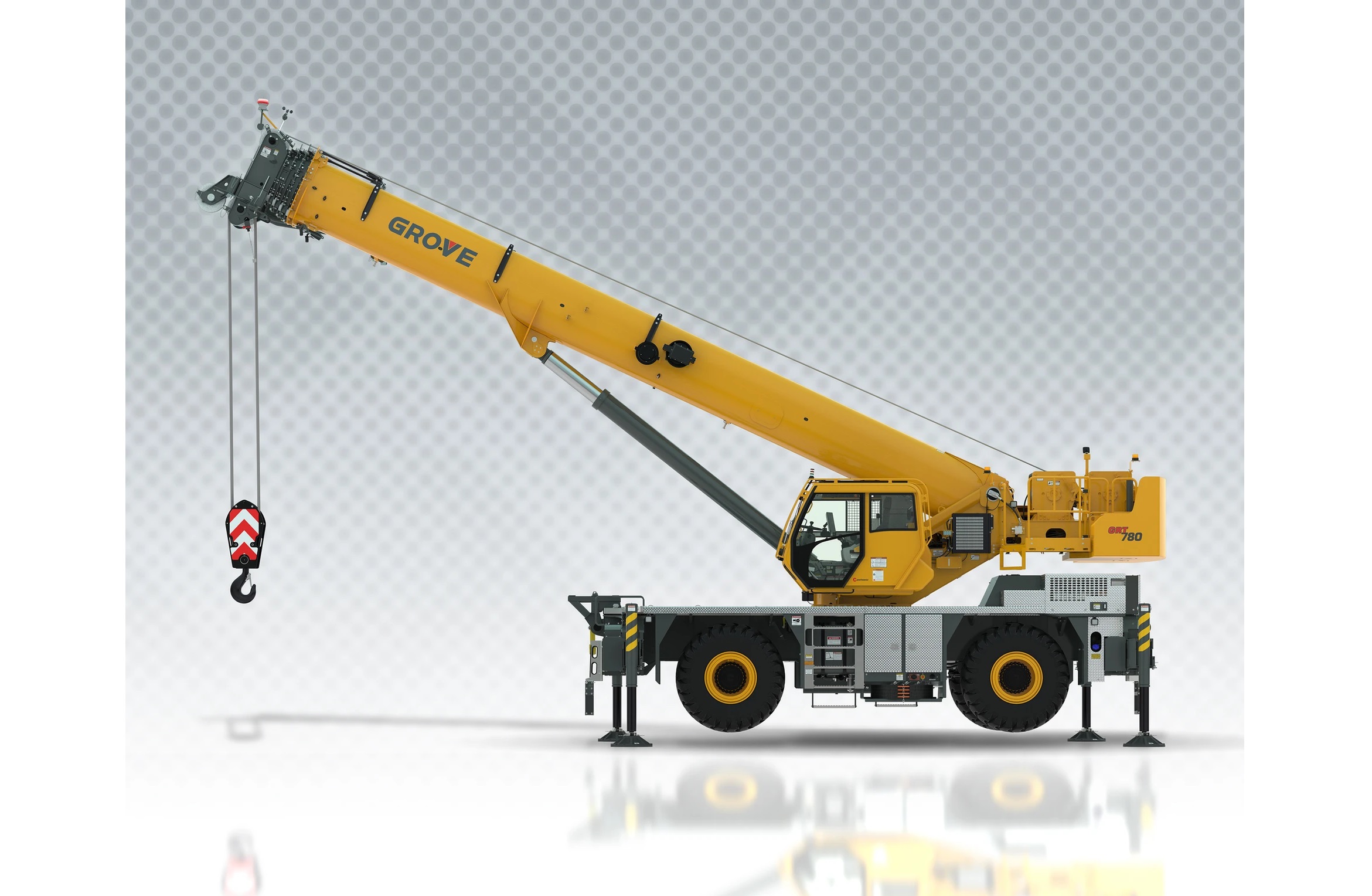 The Grove GRT780 rough-terrain crane.