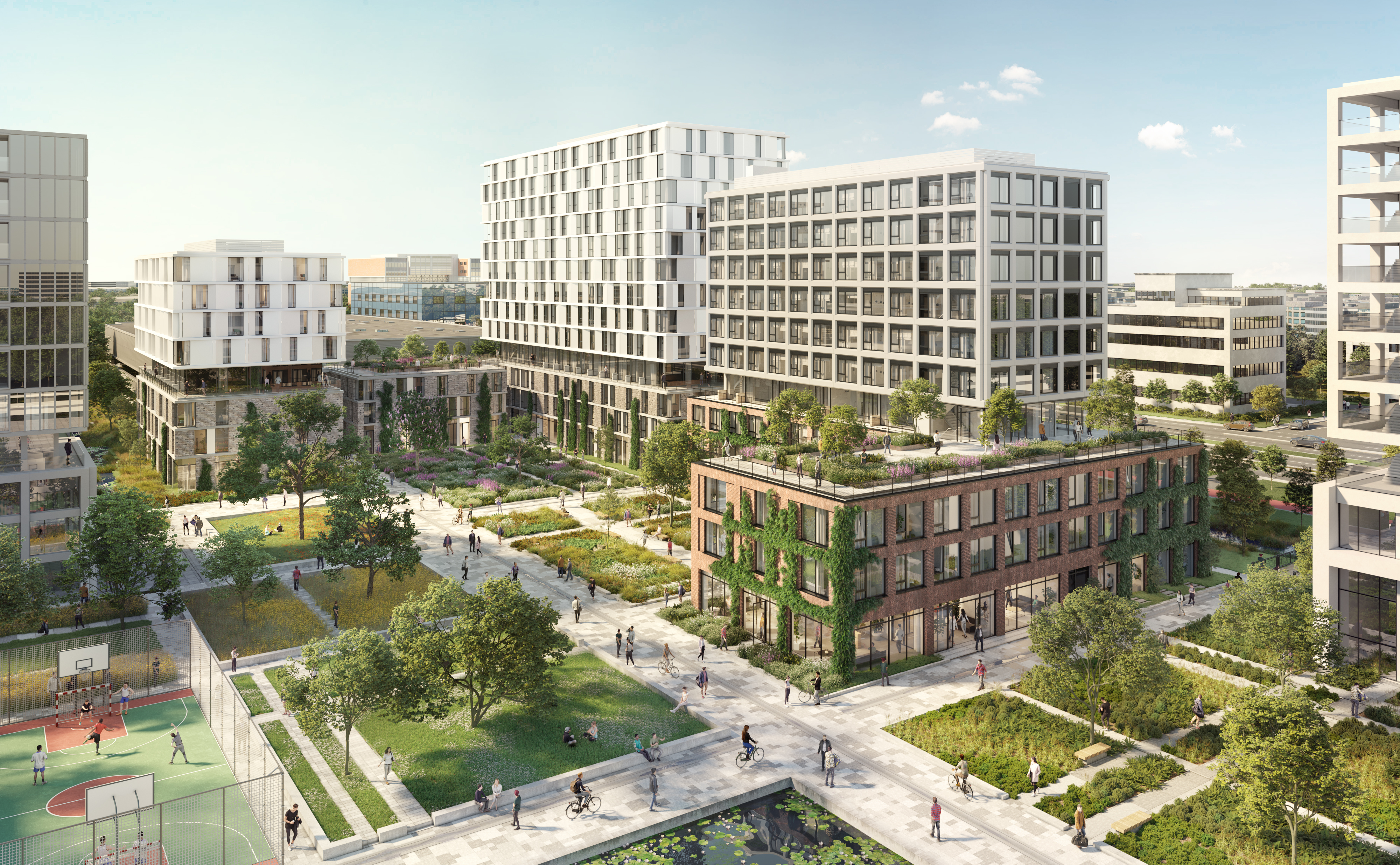Artist's impression of the finished student halls. <br> Image source: Manitowoc Cranes