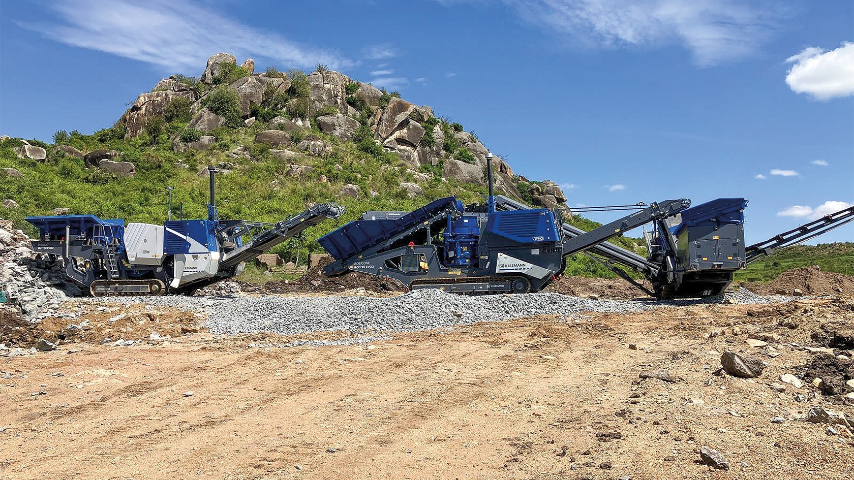 EVO plant train in operation in hard granite in Tanzania