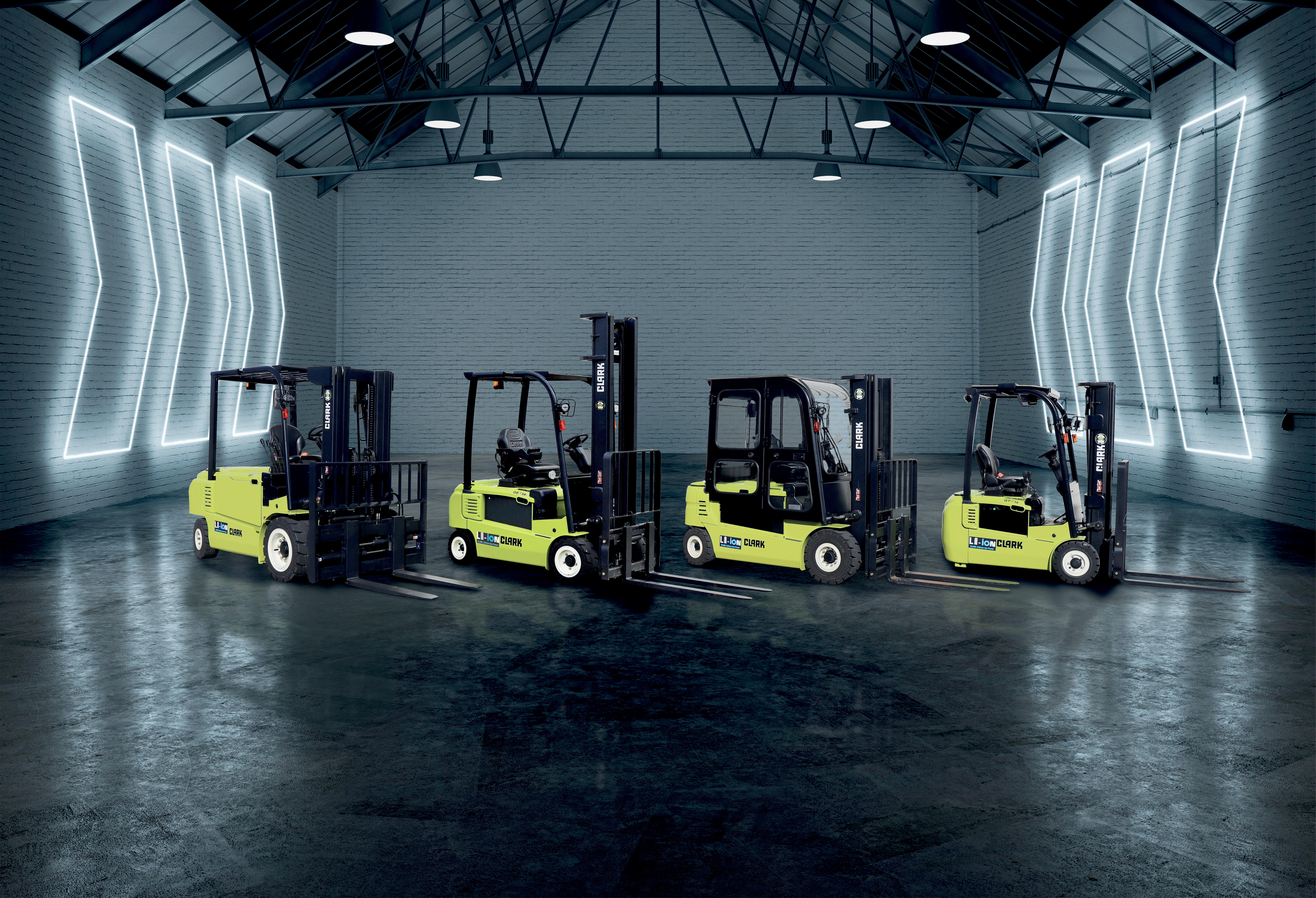 The Clark electric forklift truck series with lithium-ion technology