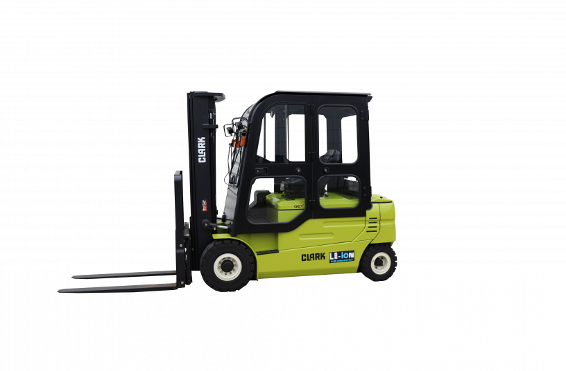 Clark has expanded the GEX20-30L and GEX40-50 electric forklift series to include models with 80 volt Li-ion batteries