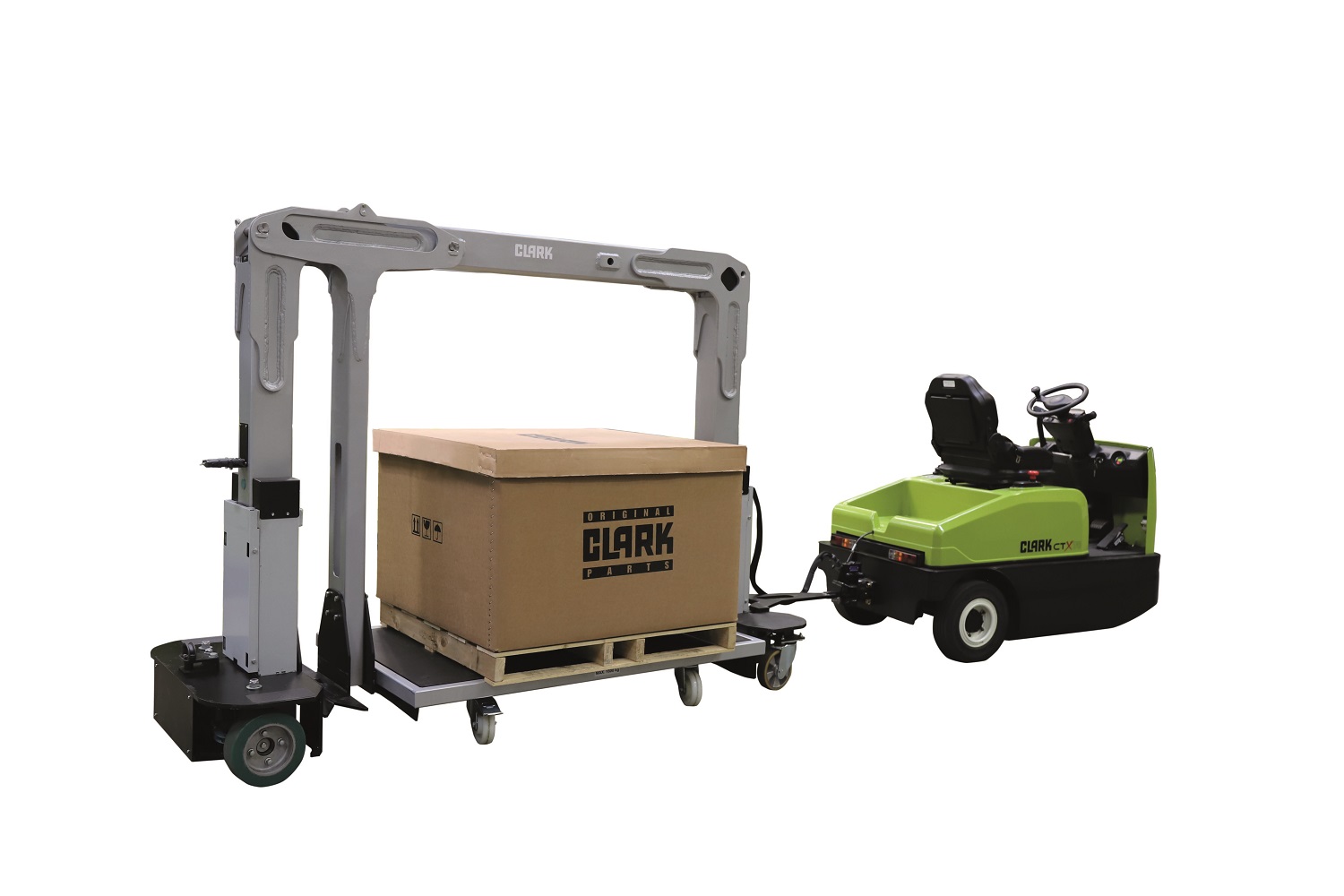 The operator can flexibly choose between a trolley with a size of 1600 x 1000 mm and a payload of up to 1600 kg via a sliding inner carrier on the CTR02
