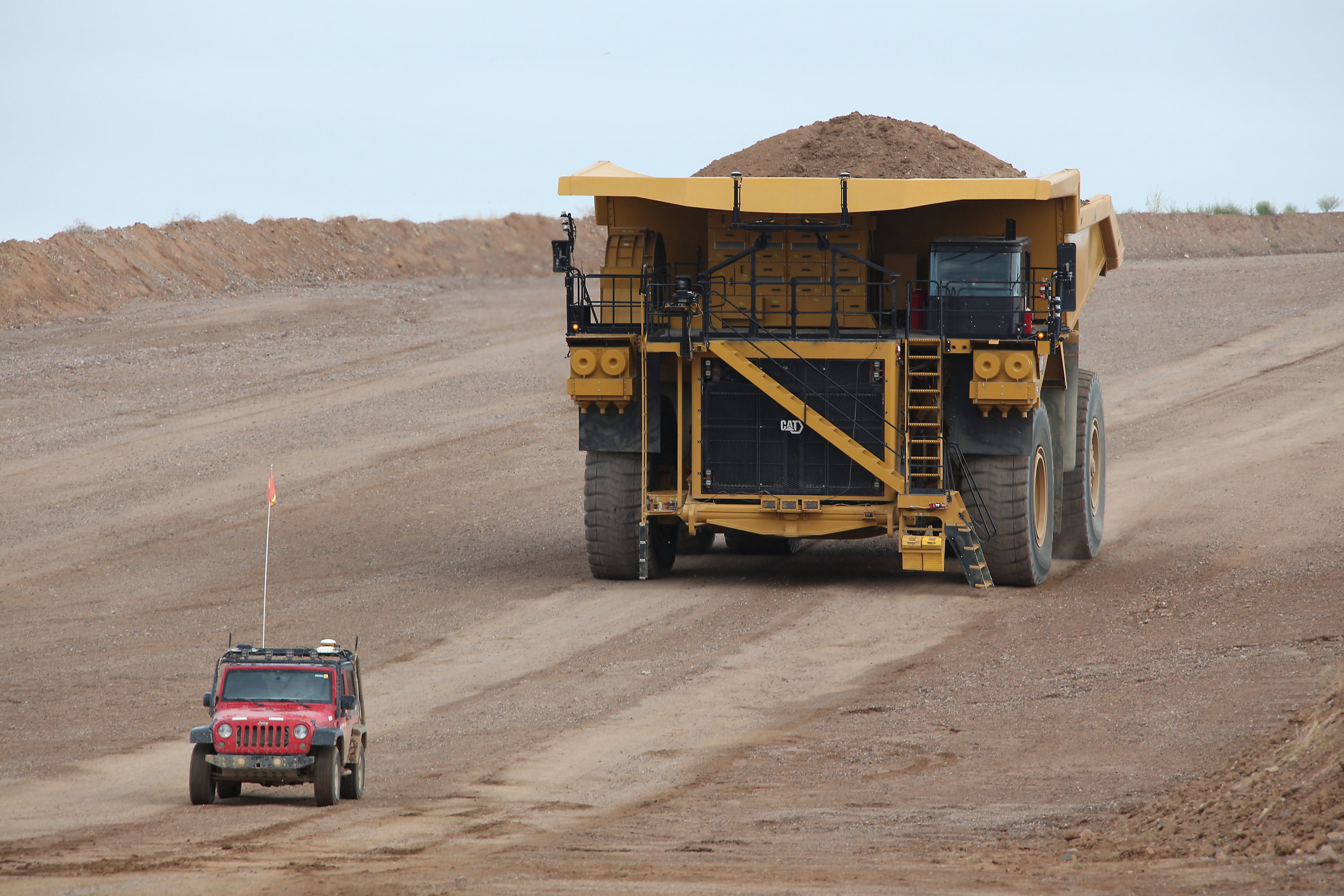 The Cat 794 AC Mining Truck is equipped with Cat® MineStar™ Command for hauling, an autonomous hauling solution. <br> Image source: Caterpillar UK Ltd.