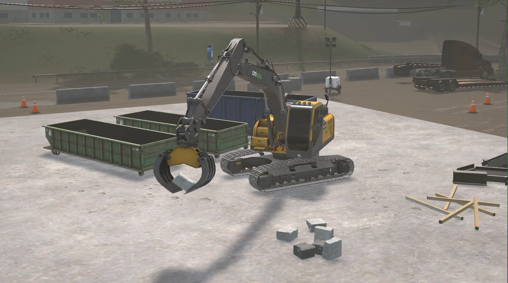 CM Labs - Excavator grapple attachment