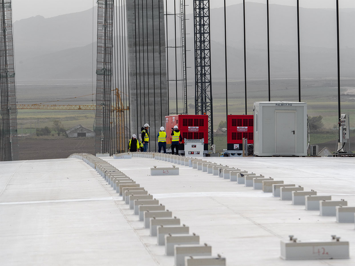 Supplying power to build the largest suspension bridge ever built over the river Danube