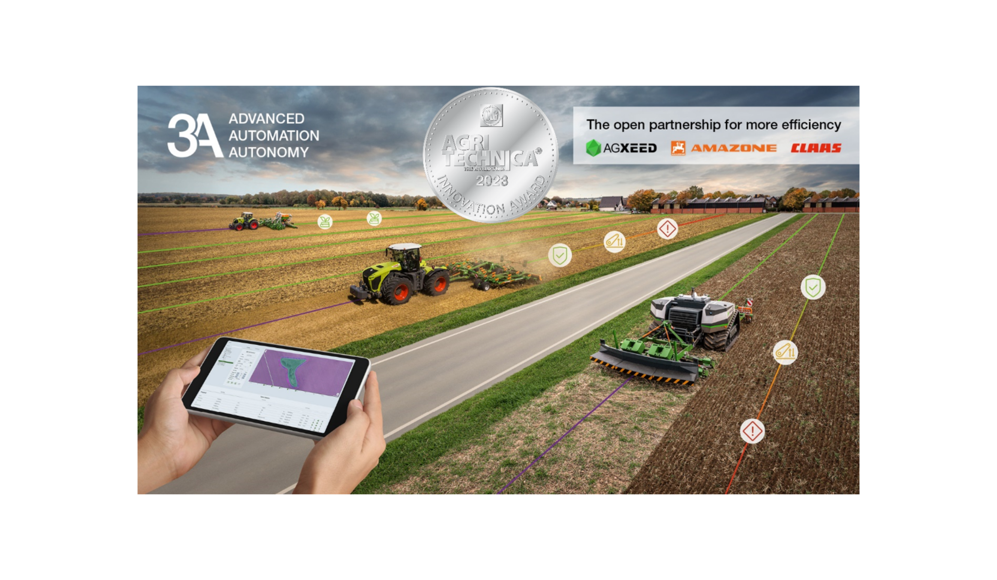 CLAAS, AgXeed and Amazone have set up the first autonomy group and are unveiling solutions for highly automated and autonomous fieldwork. Other partners are expected to join them in time for Agritechnica.