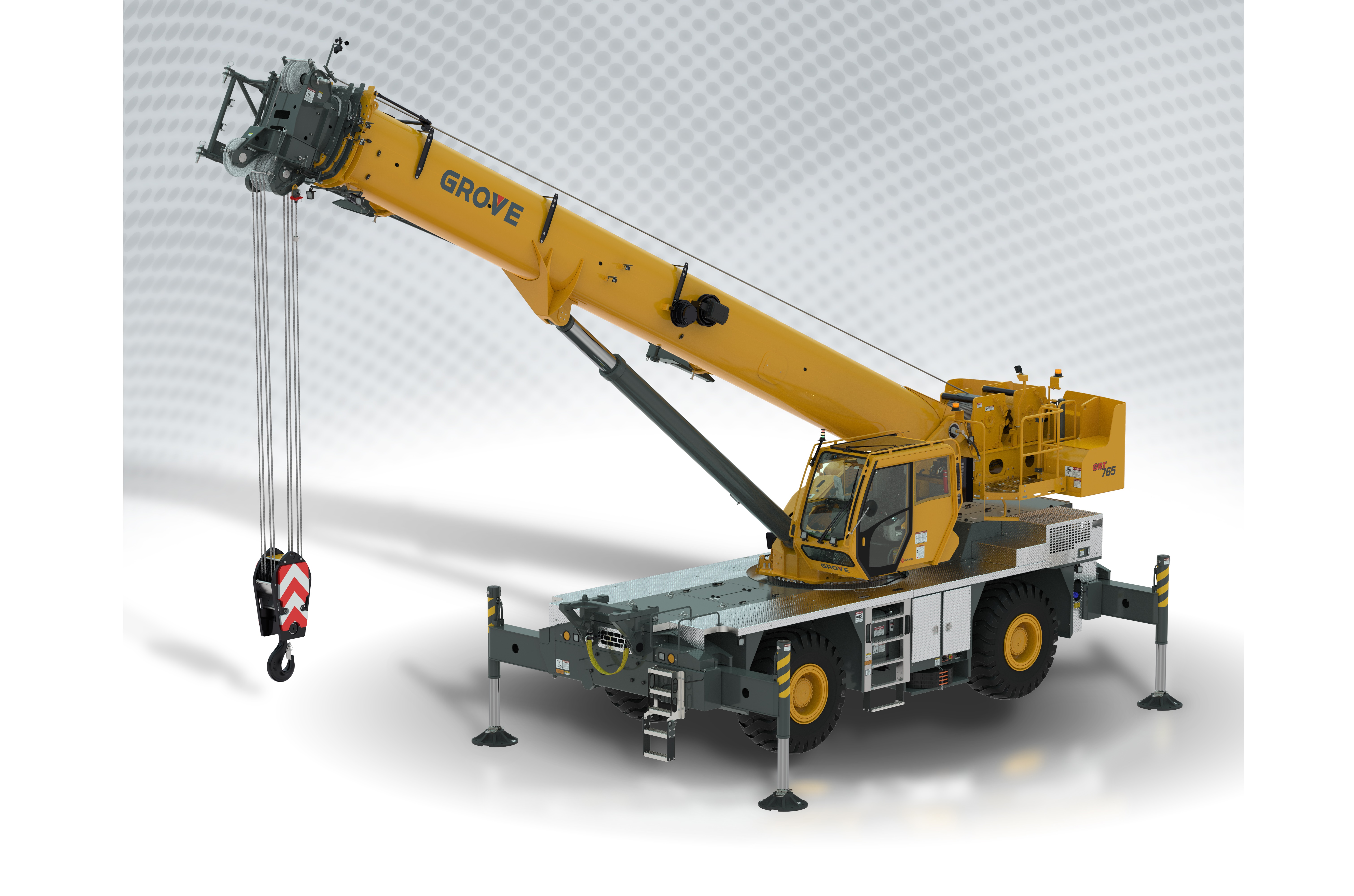The new Grove GRT765 rough-terrain crane.
