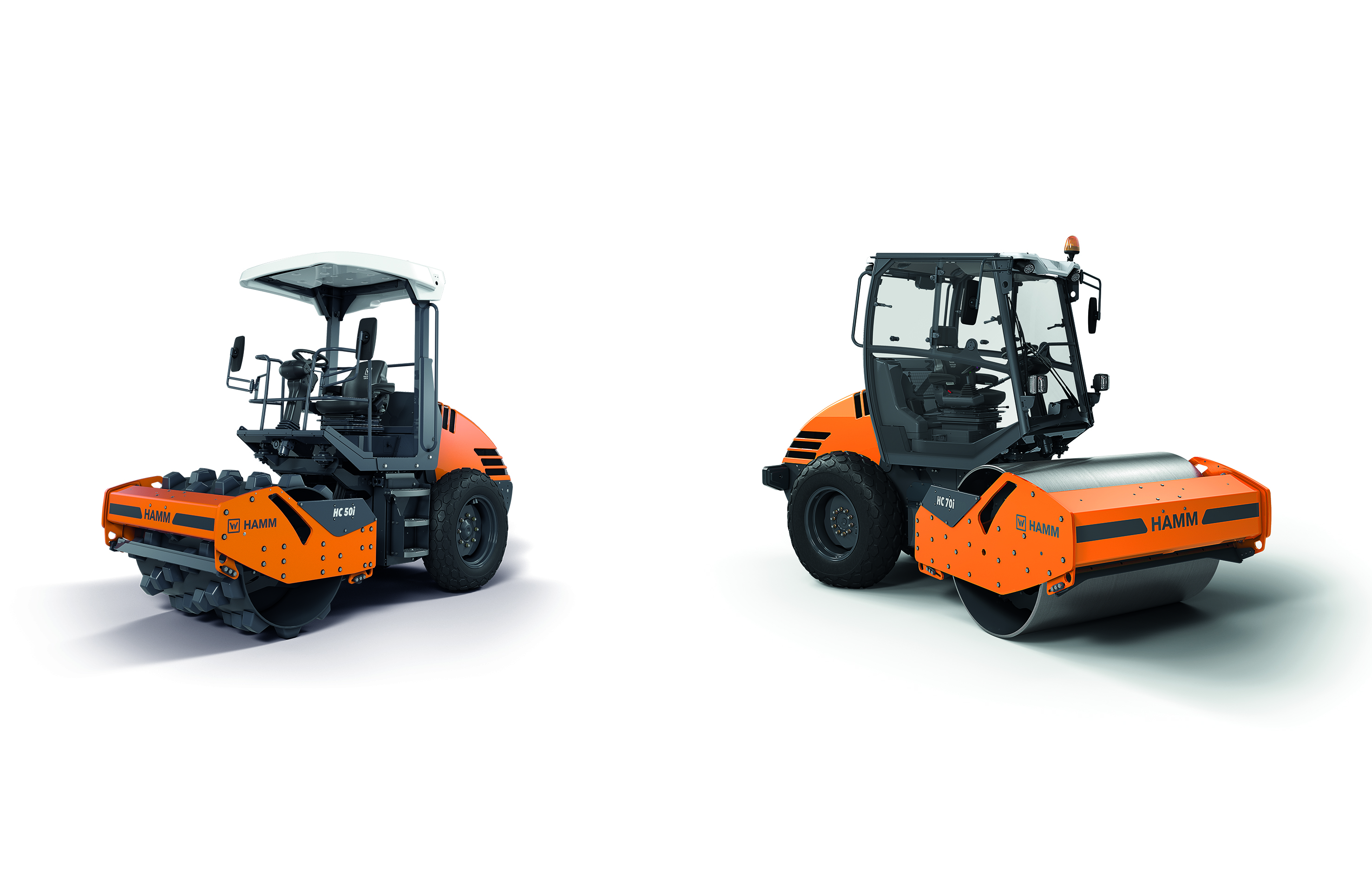 The new HC CompactLine of small compactors from Hamm are never higher than 3 m – with the ROPS cab and with ROPS plus a protective roof.