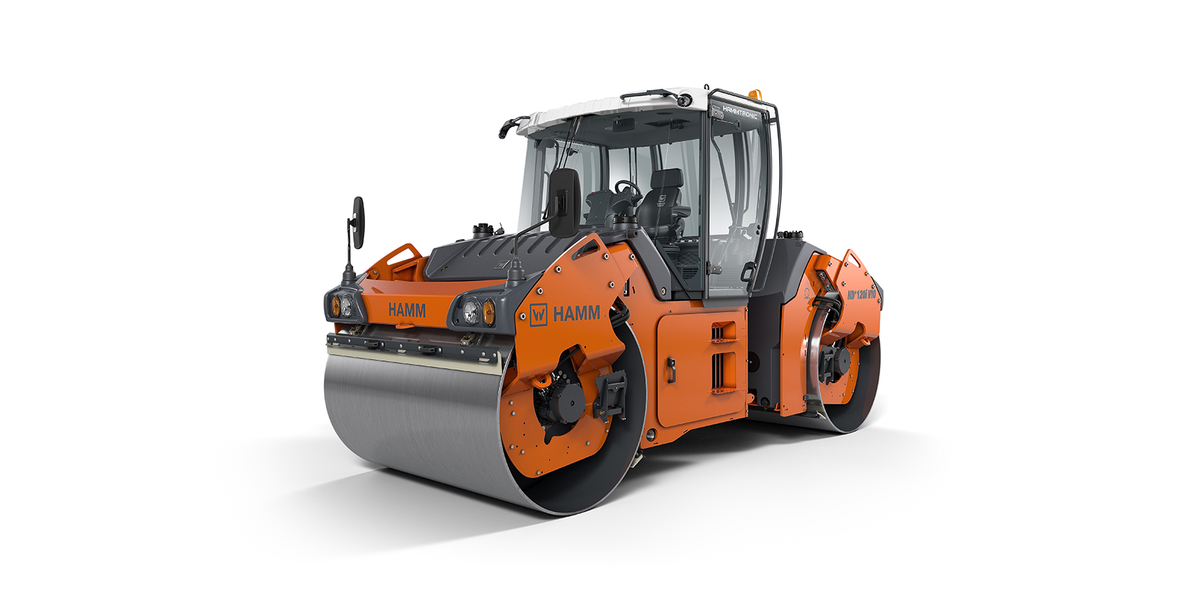 New HD+ 120i V-VIO tandem roller: The VIO drums give operators the choice of compacting with either vibration or oscillation.