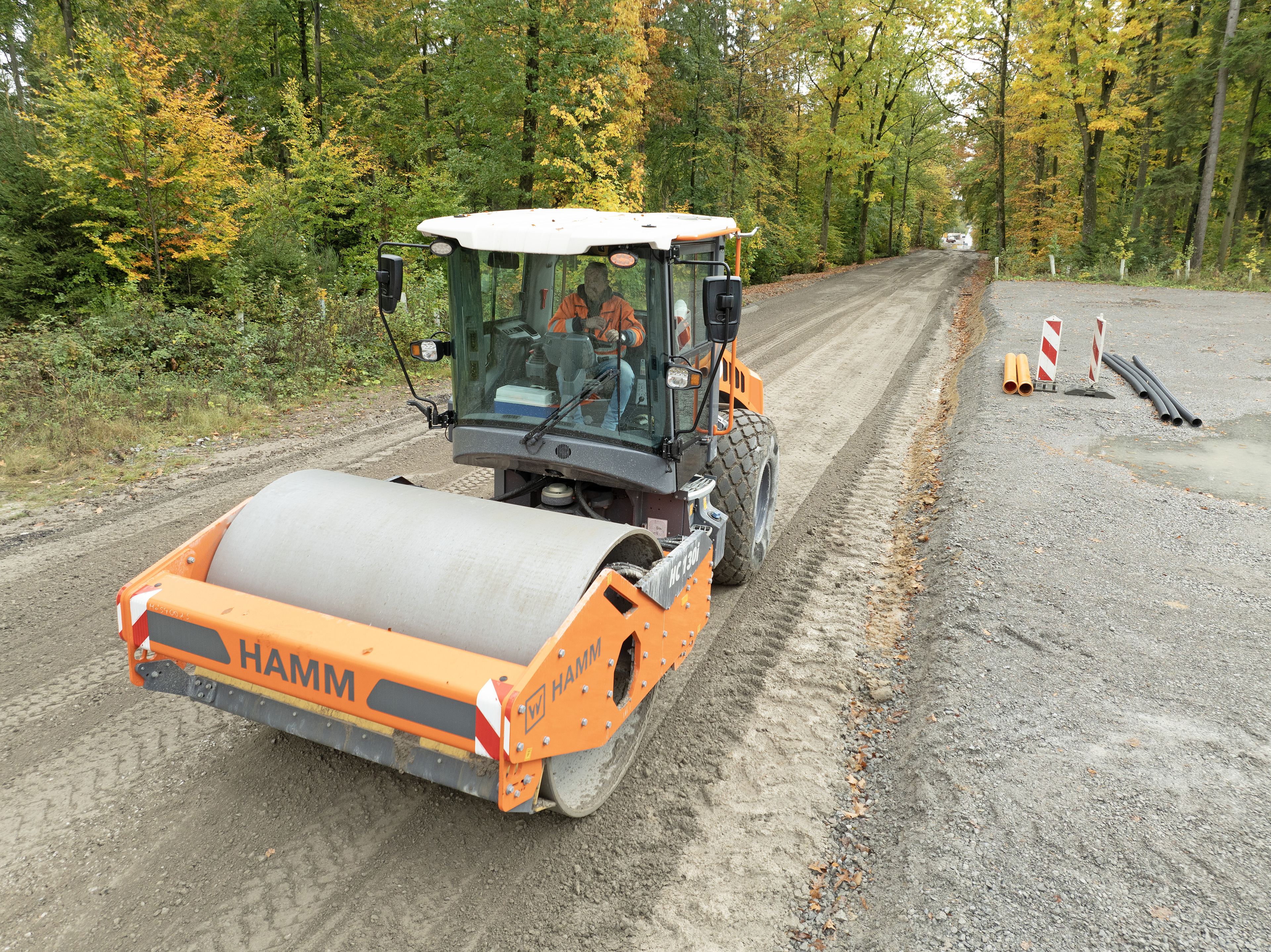 Step 5: Final compaction was carried out by a Hamm HC 130i compactor.