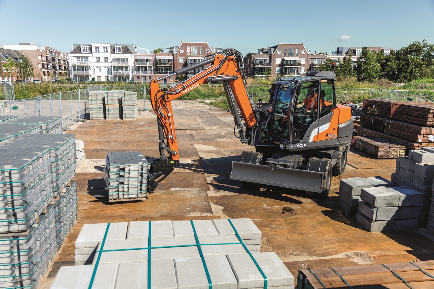 Hitachi ZX95W-7 compact wheeled excavator