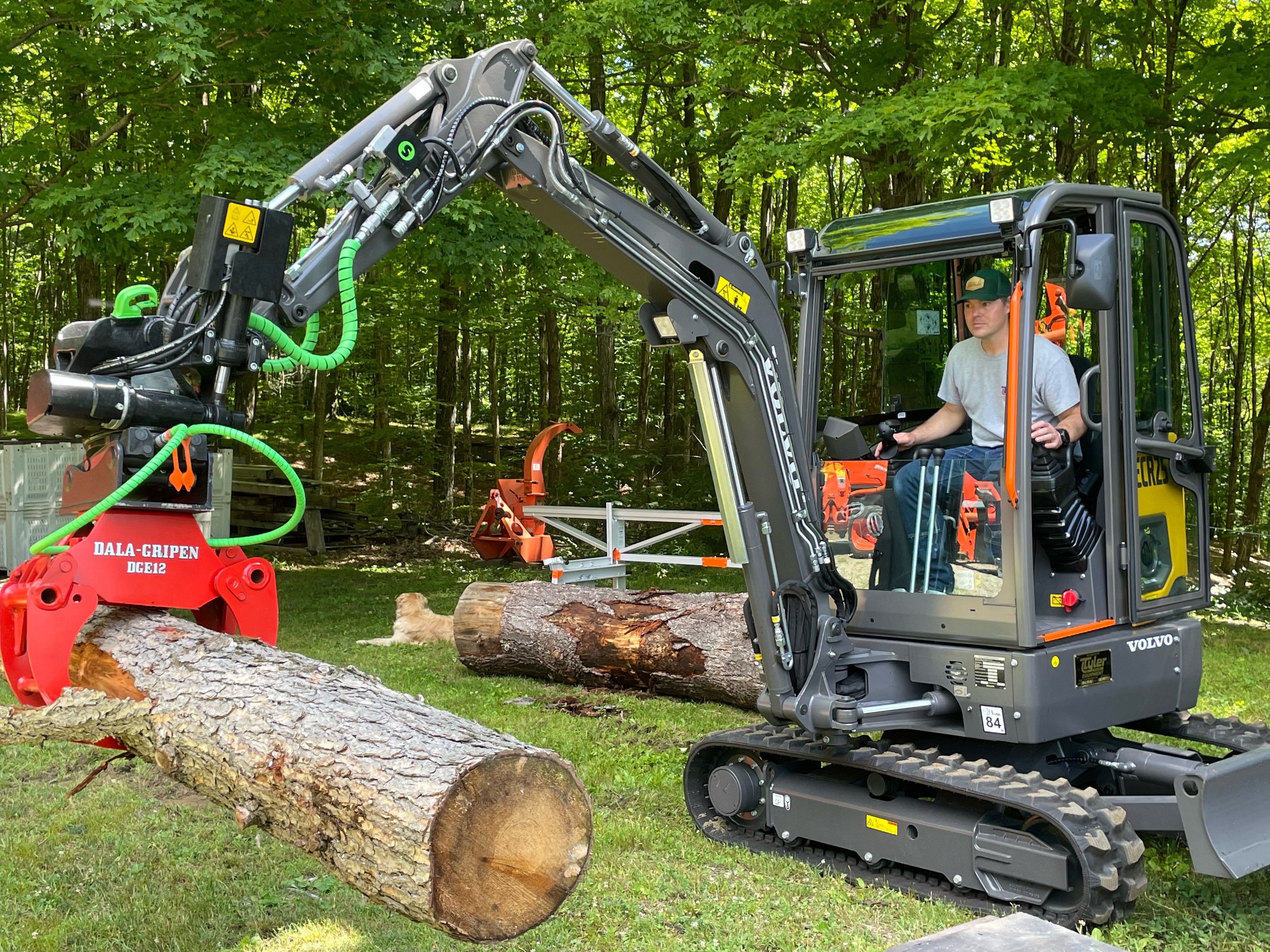 Tylan Calcagni and Jennifer Milikowsky own Walden Hill, a New England farm that emphasizes sustainability, making them a perfect fit for the Volvo CE ECR25 Electric compact excavator.