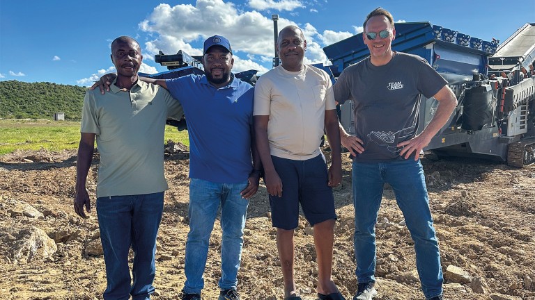 A satisfied team in Tanzania during the machine handover