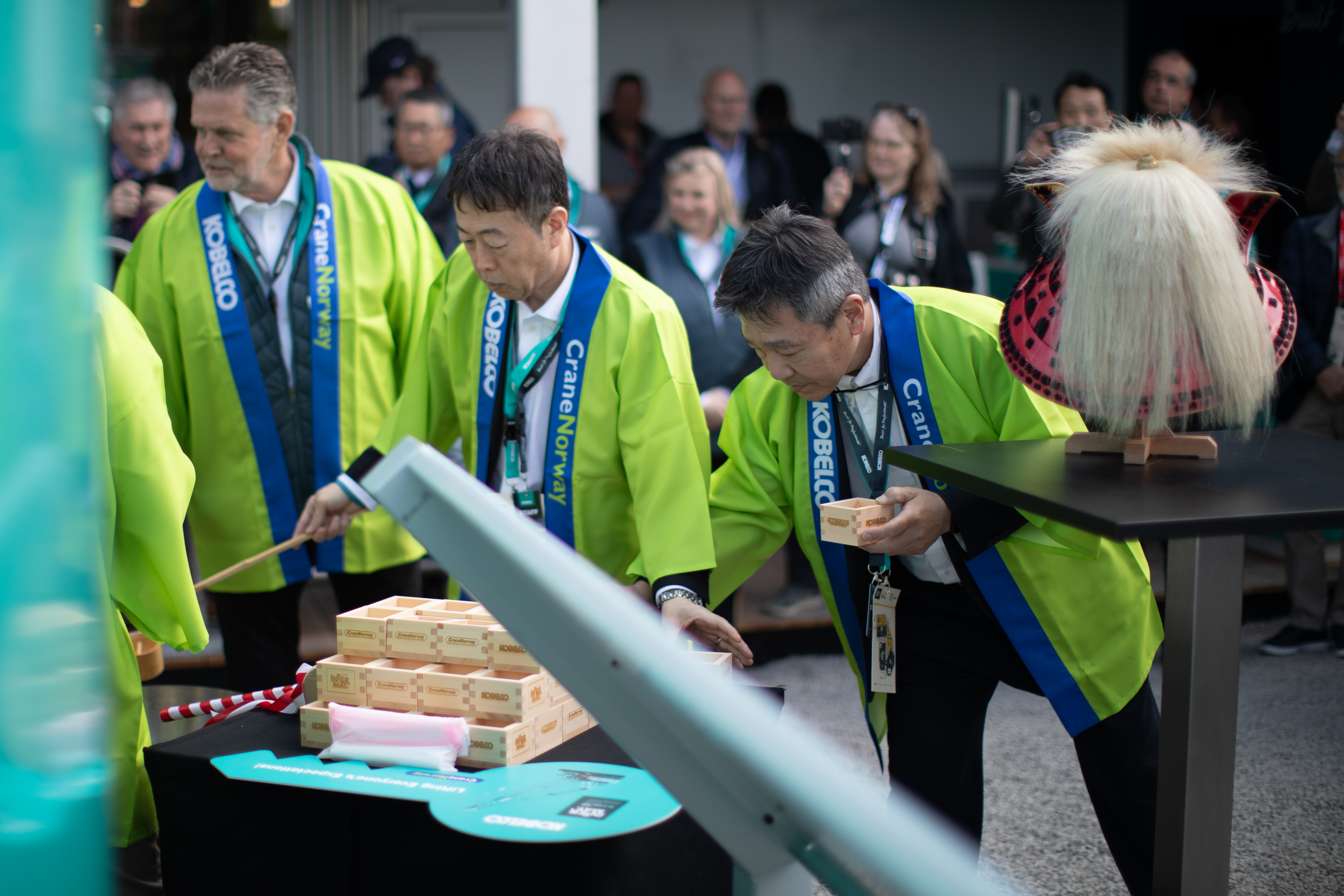 Ceremonial handover during Intermat symbolizing prosperity and success
