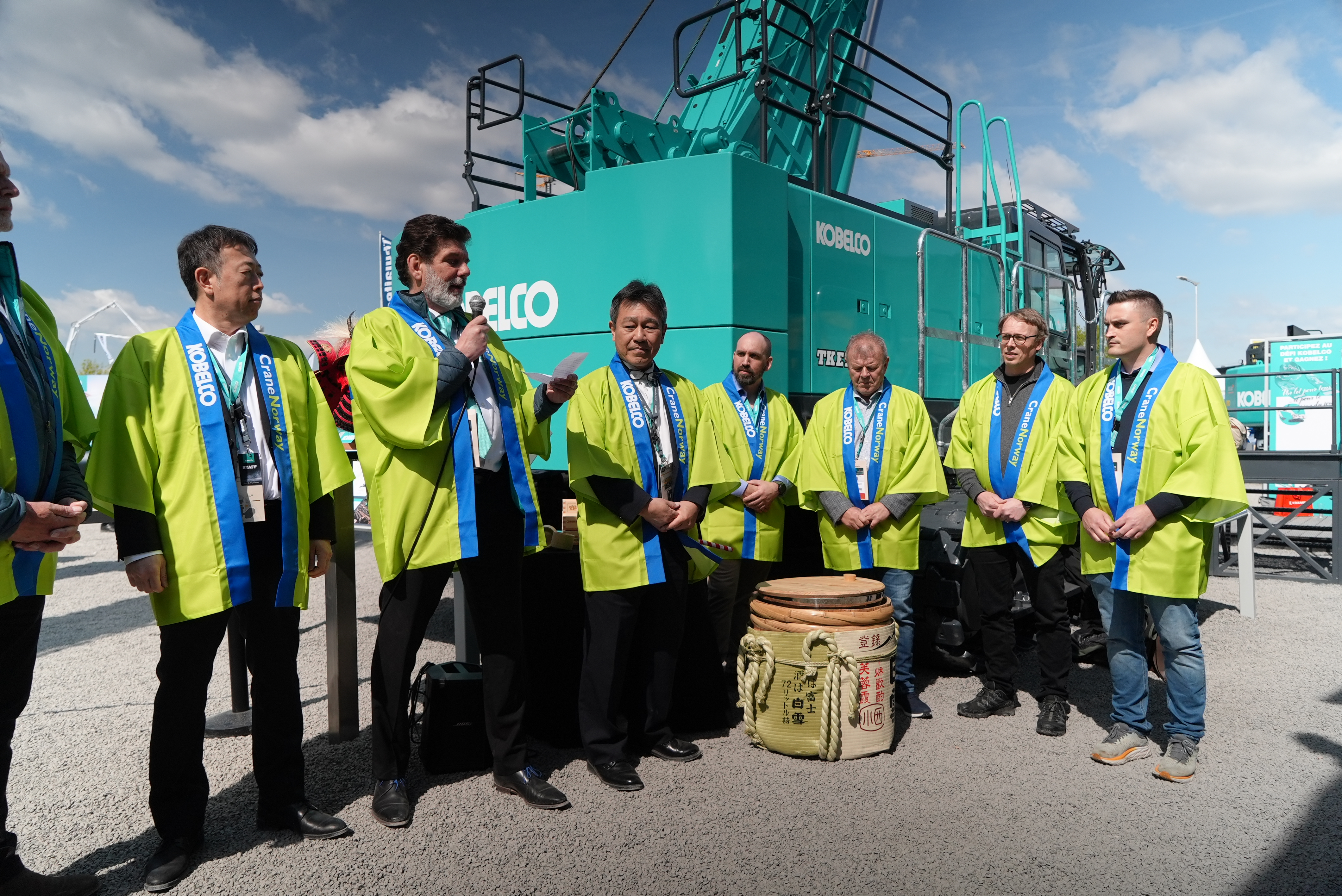 Ceremonial handover during Intermat symbolizing prosperity and success