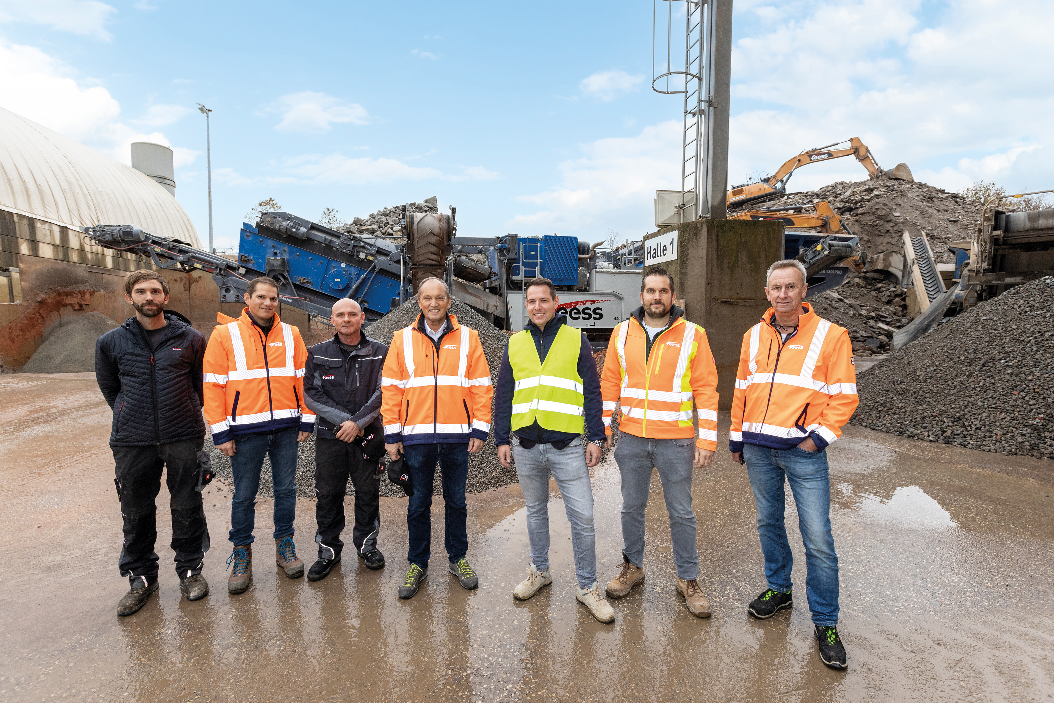 Martin Grenz, Benjamin Feess, Waldemar Rollheiser, Walter Feess, Michell Blasczyk (Wirtgen Germany), Alexander Feess, Andreas Frey.