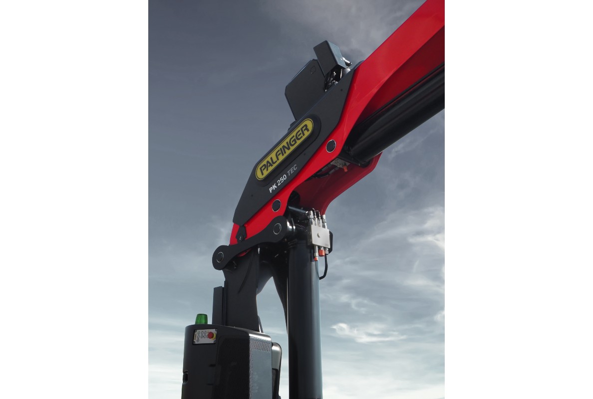 The new loader crane series featuring the PK 250 TEC at the IAA.
