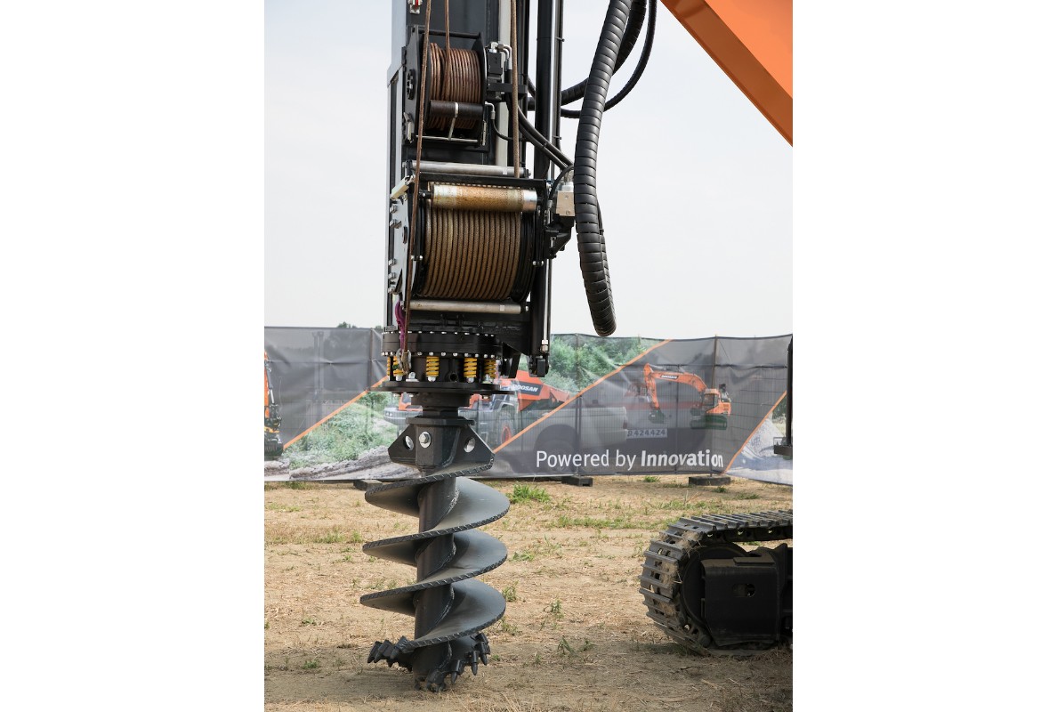 A Geax drilling machine based on a Doosan excavator