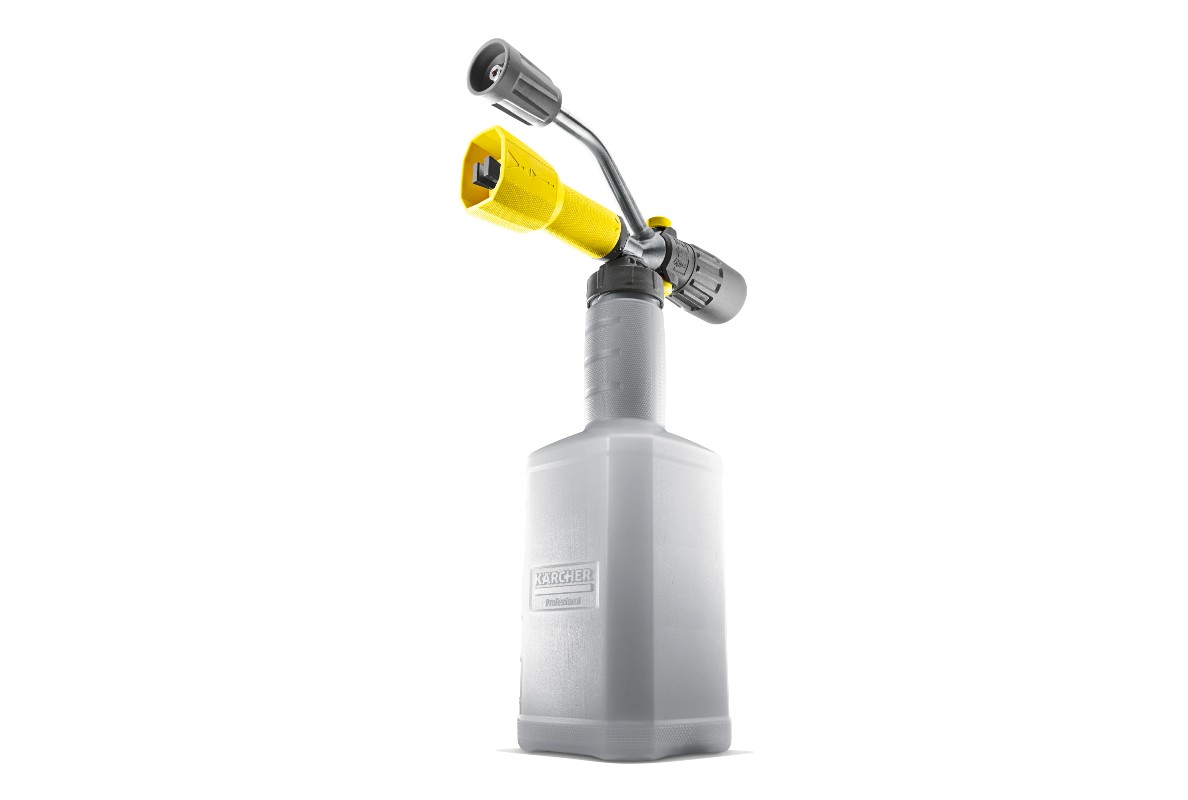 Without having to change the spray lance, the DUO Advanced cup foam lance can change from foam to high-pressure jet.