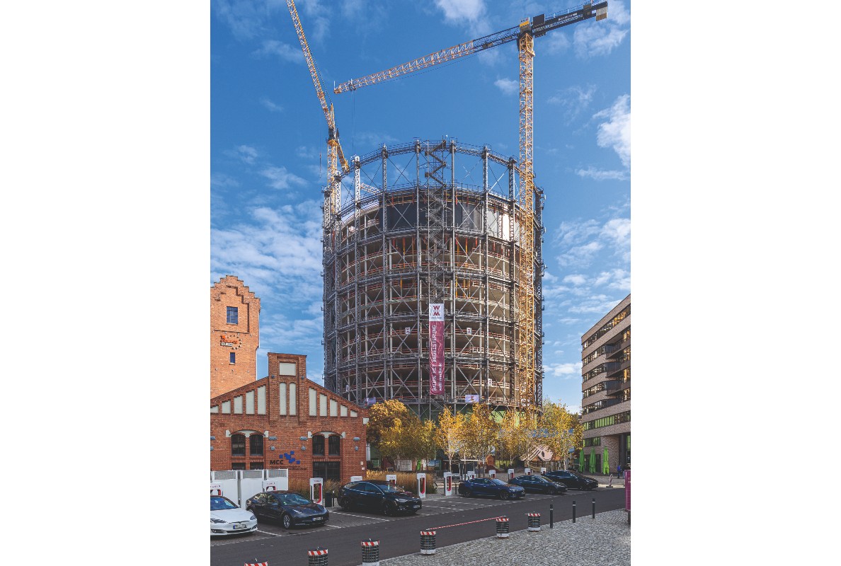 The building shell was completed two months earlier