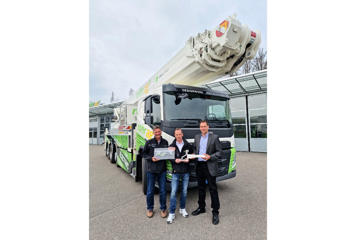 World premiere at Bauma 2025: Bronto Skylift and Designwerk present the first fully electric truck mounted aerial platform with a working height of 56 metres