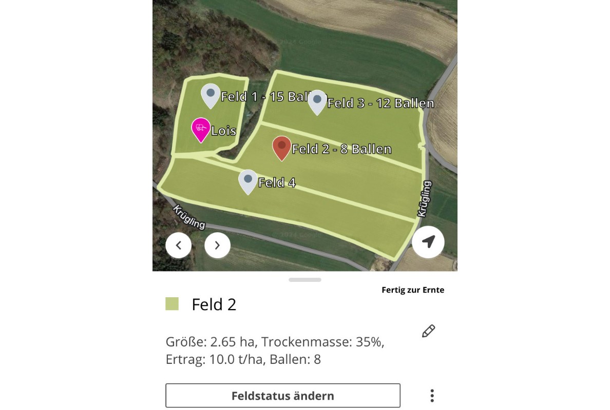 Bale overview in the field, makes it even easier to plan your work!