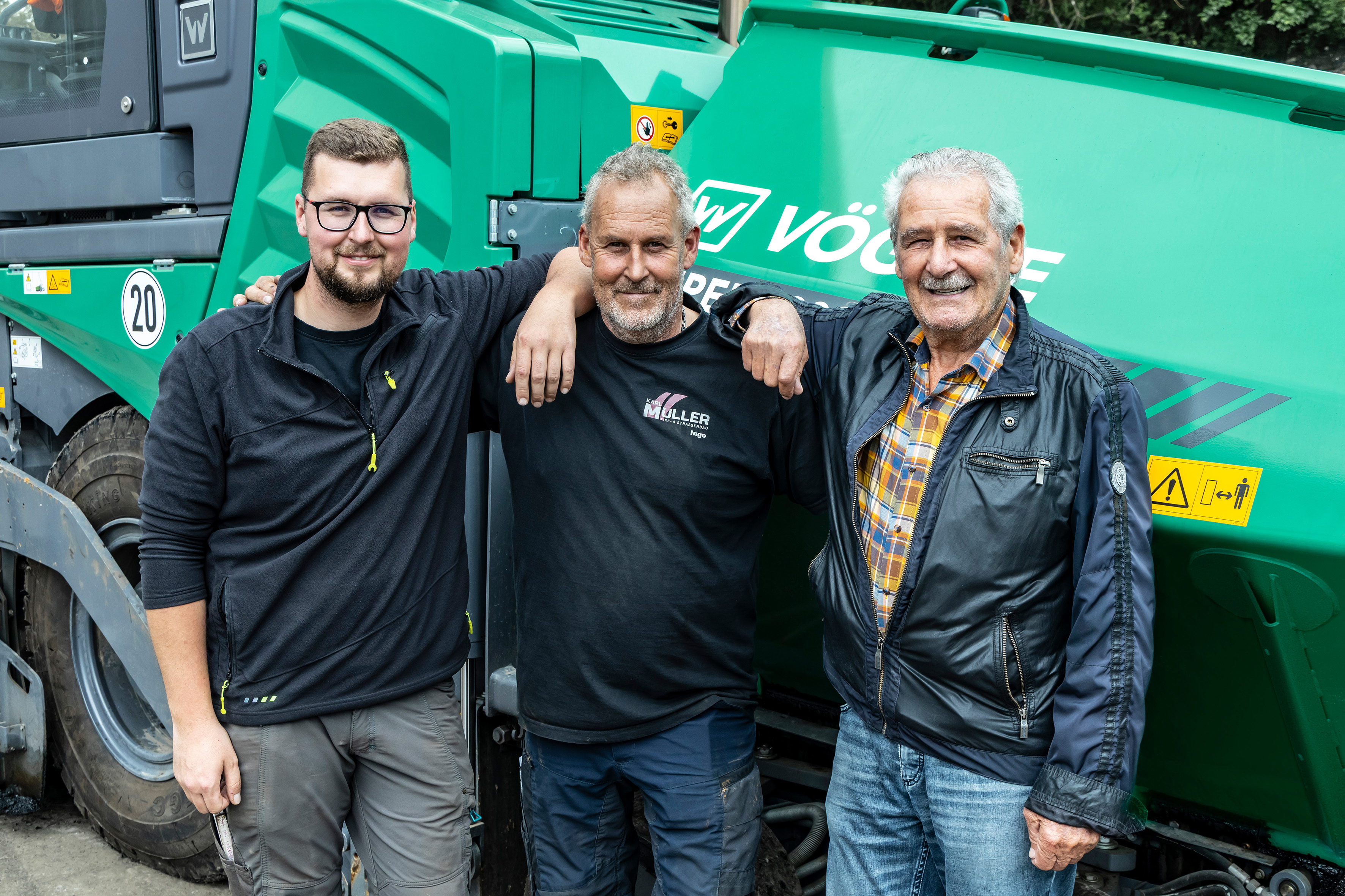 Wheeled paver resurfaces yard with winding roadways