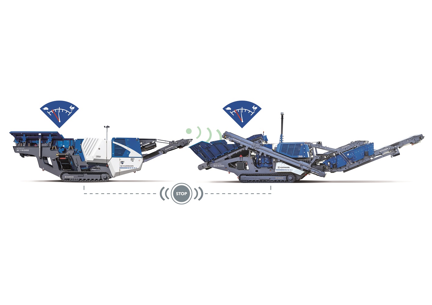 Crushing plants can now also be safely connected per radio thanks to the Kleemann 