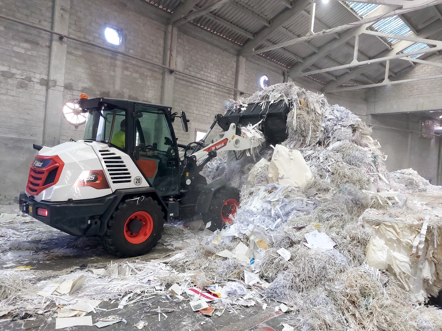 New Bobcat L85 Wheel Loader for Optimal Paper Recycling